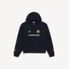 Oversized voetbalhoodie met rits voor heren in zwart