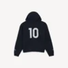 Oversized voetbalhoodie met rits voor heren in zwart