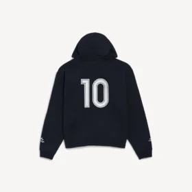 Oversized voetbalhoodie met rits voor heren in zwart
