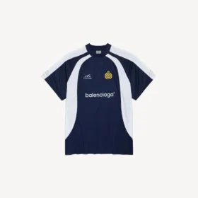 Oversized voetbalshirt voor heren in marineblauw