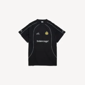 Oversized voetbalshirt voor heren in zwart