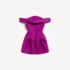 Paarse mini-jurk met blote schouders voor dames