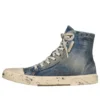 Paris hoge Sneakers “Blue Destroyed Denim and Rubber” 688756W3RCL4090