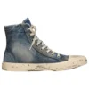 Paris hoge Sneakers “Blue Destroyed Denim and Rubber” 688756W3RCL4090