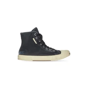 Paris hoge Sneakers “Zwart versleten Denim en wit rubber” 688756W3RC11090
