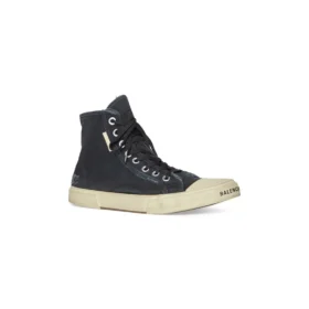 Paris hoge Sneakers “Zwart versleten katoen en wit rubber” 688752W3RC11090