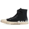 Paris hoge Sneakers “Zwart versleten katoen en wit rubber met graffiti” 688752W3RR41099