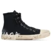 Paris hoge Sneakers “Zwart versleten katoen en wit rubber met graffiti” 688752W3RR41099