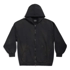 Paris Hoodie met rits, small fit “Black Faded” 744454TOVI41055