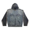 Paris hybride jas met capuchon “Blue” 738737TNW654036