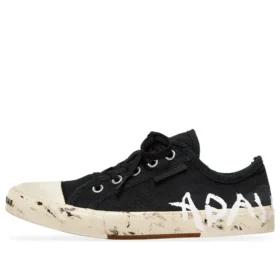 Paris lage Graffiti Sneakers “Zwart en wit versleten katoen” 688757W3RR51099