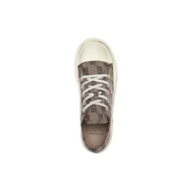 Paris lage Sneakers “Tan Allover Logo Cotton and White Rubber” 688754W3RQ22298