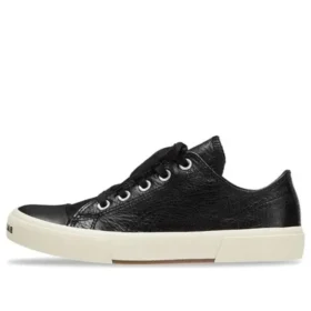 Paris lage Sneakers “Zwart leer en wit rubber” 688757W3RCB1090