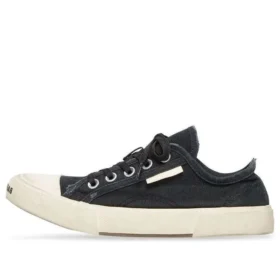 Paris lage Sneakers “Zwart versleten katoen en wit rubber” 688754W3RC21090