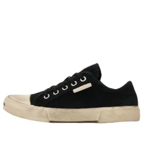 Paris lage Sneakers “Zwart versleten katoen en wit rubber” 688757W3RC21090
