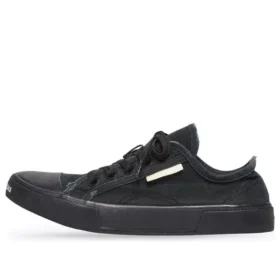 Paris lage Sneakers “Zwart versleten katoen en zwart rubber” 688754W3RP21010