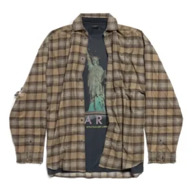 Paris Liberty gelaagd shirt oversized “Donkergroen” 794656TQM202880
