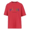 Paris Love T-shirt met opdruk, normale pasvorm, korte mouwen, rood 594599TGV435640