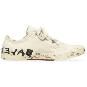 Paris Low Top Sneakers “Wit versleten katoen en wit rubber met graffiti” 688757W3RR59010