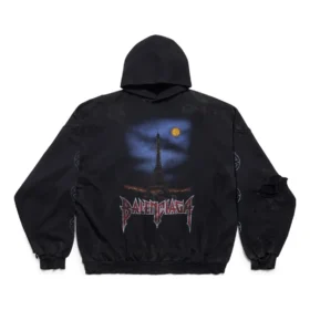 Paris Moon Hoodie zonder zakken, oversized “Black Faded” 744462TOVE31055