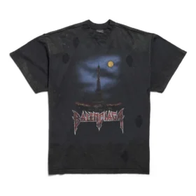 Paris Moon T-shirt met dubbele print op de voorkant, oversized “Black” 791615TQVY22020