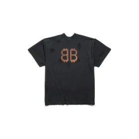 Paris Moon T-shirt met dubbele print op de voorkant, oversized “Black” 791615TQVY22020