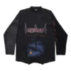 Paris Moon Upside Down T-shirt met lange mouwen, oversized “Black Faded” 698155TOVT31055