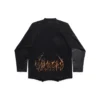 Paris Moon Upside Down T-shirt met lange mouwen, oversized “Black Faded” 698155TOVT31055