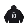 Paris Soccer hoodie met rits, medium pasvorm “Black White” 744457TPVS61070