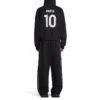 Paris Soccer hoodie met rits, medium pasvorm “Black White” 744457TPVS61070