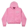 Paris Strass Hoodie met volledige rits, small fit “Faded Pink” 811611TRVL49568