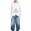Paris Upside Down Hoodies oversized “White” 698156TMVD19000