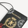 Paspoortkaarthouder met bedeltje voor heren in zwart/multicolor