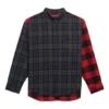 Patchwork geruit flanellen overhemd “Red Black” 647364TJM136167