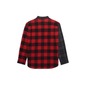 Patchwork geruit flanellen overhemd “Red Black” 647364TJM136167