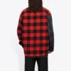 Patchwork geruit flanellen overhemd “Red Black” 647364TJM136167