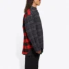 Patchwork geruit flanellen overhemd “Red Black” 647364TJM136167