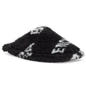 Pluizige slippers “Allover Logo – Zwart” 699675W2B411090