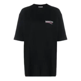 Political Campaign shirt, grote maat, korte mouwen, zwart 620941TIV521070