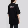 Political Campaign shirt, grote maat, korte mouwen, zwart 620941TIV521070