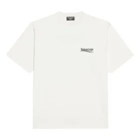 Political Campaign T-shirt met borduursel, ruime pasvorm en ronde hals “Wit” 641655TKVJ19084