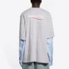 Political Campaign T-shirt met laagjes “Grijs” 671401TKVJ11379