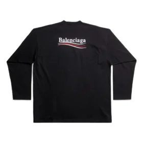 Political Campaign T-shirt met lange mouwen, ruime pasvorm “Zwart” 681046TKVJ11070