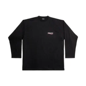 Political Campaign T-shirt met lange mouwen, ruime pasvorm “Zwart” 681046TKVJ11070
