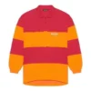 Poloshirt met lange mouwen en uitgesneden details “Raspberry Fluo Orange” 657073TKVA56667