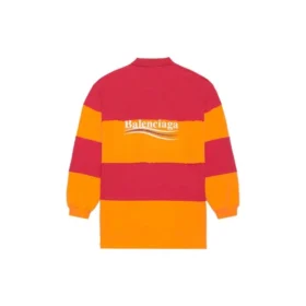 Poloshirt met lange mouwen en uitgesneden details “Raspberry Fluo Orange” 657073TKVA56667