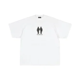 Pride 22 oversized katoenen T-shirt “White Black” 694576TMVO20904