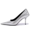 Pumps met vierkant mesmotief in reliëf “Silver” 572879WBB208100