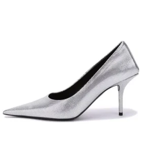 Pumps met vierkant mesmotief in reliëf “Silver” 572879WBB208100