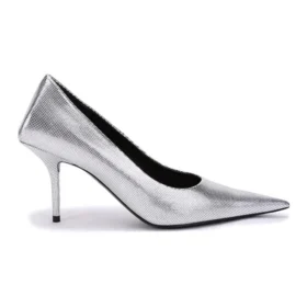 Pumps met vierkant mesmotief in reliëf “Silver” 572879WBB208100